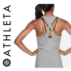 Athleta Limitless Keyhole Tank in Gray Heather Sz M